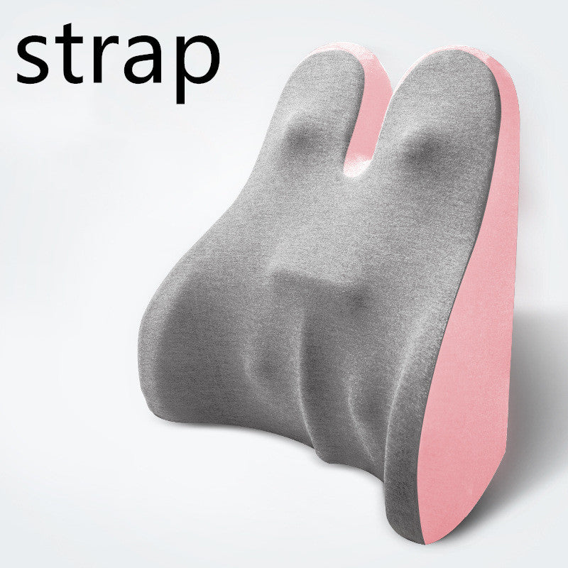 Memory Foam Lumbar Support Pillow - Car Seat & Office Chair Cushion