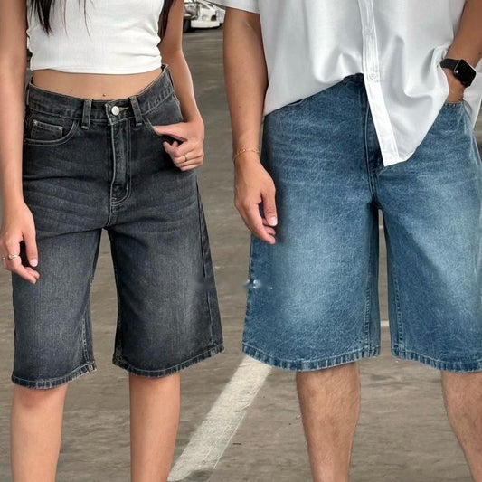 American Retro Washed Loose Design Fift Pants Men