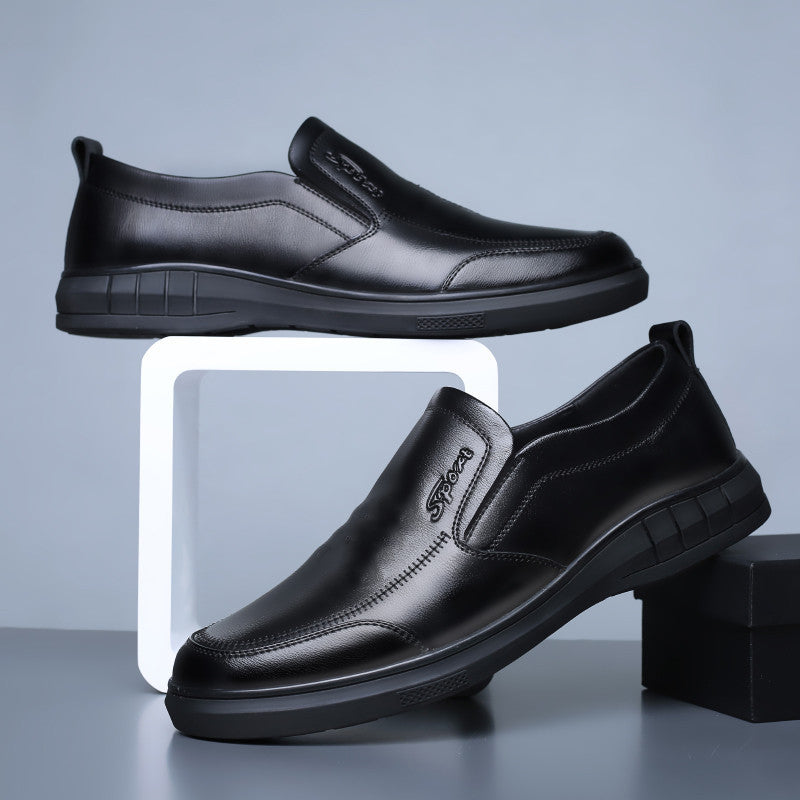 Men's Soft Leather Casual Shoes - Non-Slip Comfort