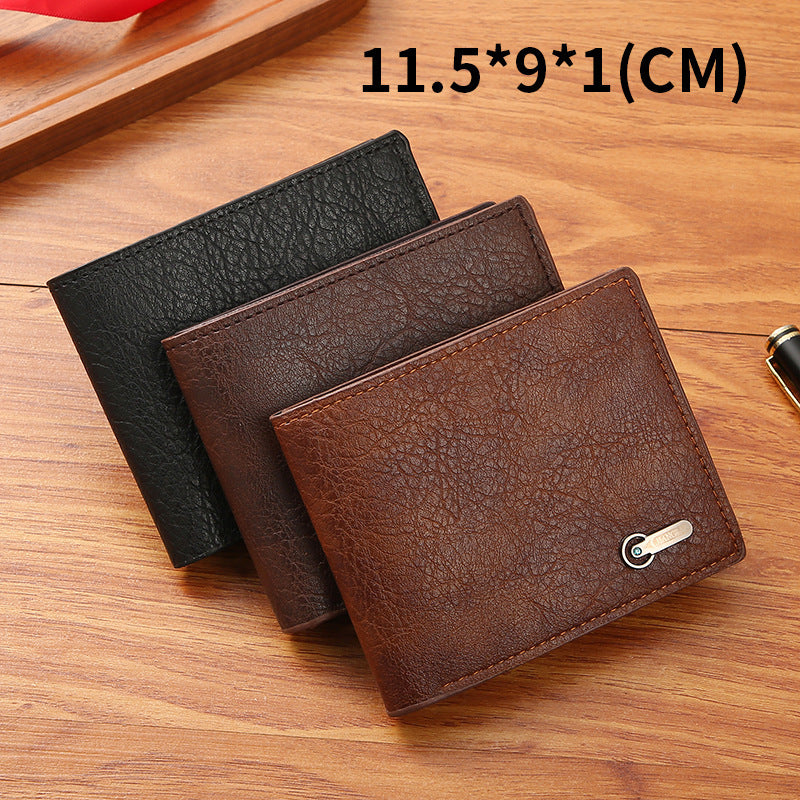 Men's Business Casual Leather Wallet - Short Bifold