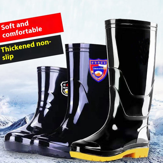 Men's Camouflage Rain Boots - Fleece-Lined Waterproof