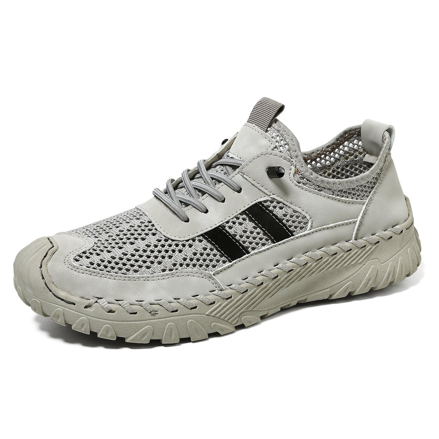Plus Size Sewed Cowhide Mesh Korean Fashion Men's Shoes