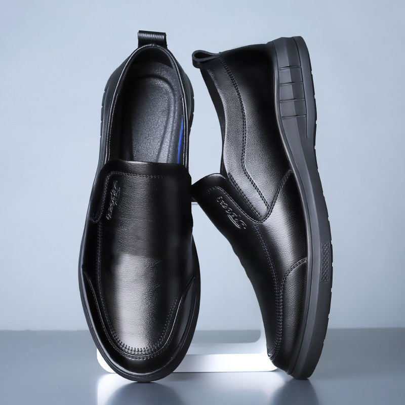Men's Soft Leather Casual Shoes - Non-Slip Comfort