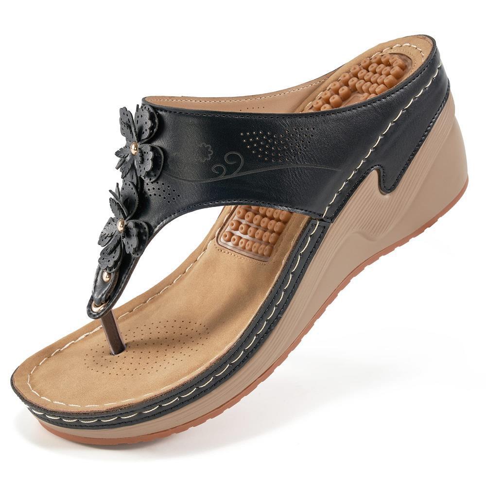 Women's Thick-soled Flip-flops Non-slip High Heel Slippers