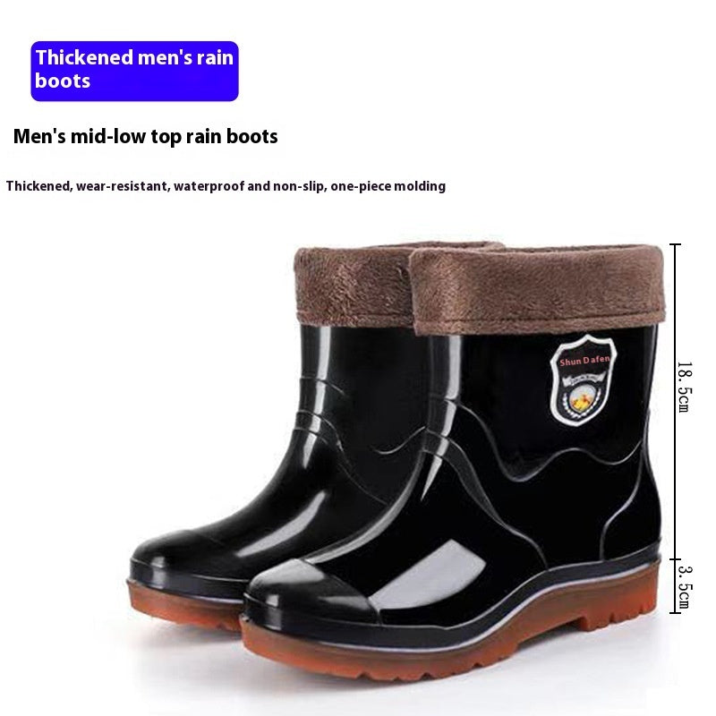 Men's Camouflage Rain Boots - Fleece-Lined Waterproof