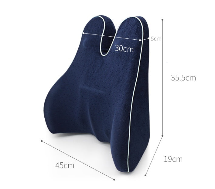 Memory Foam Lumbar Support Pillow - Car Seat & Office Chair Cushion