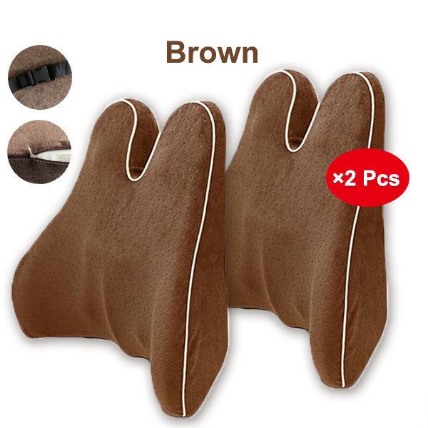 Memory Foam Lumbar Support Pillow - Car Seat & Office Chair Cushion