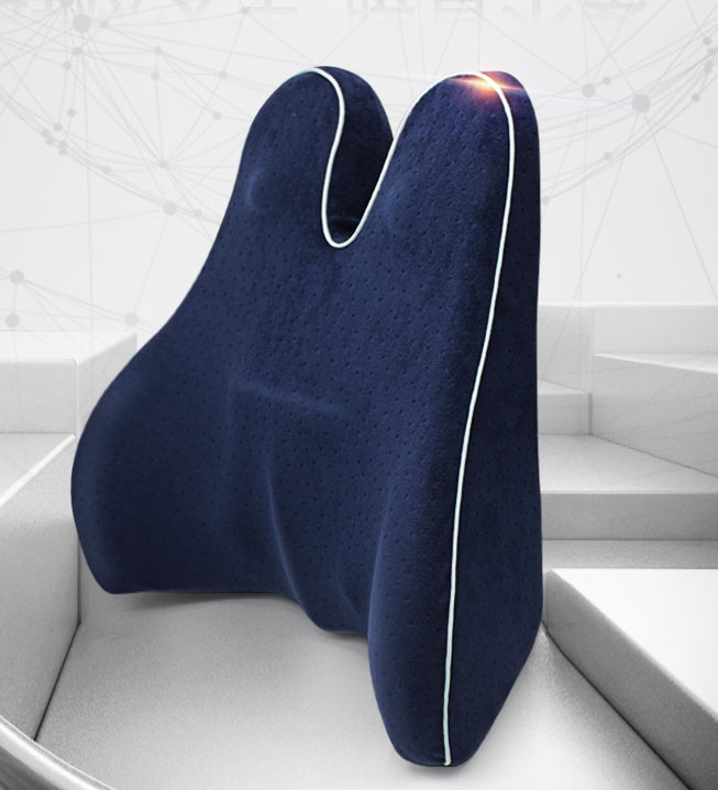Memory Foam Lumbar Support Pillow - Car Seat & Office Chair Cushion