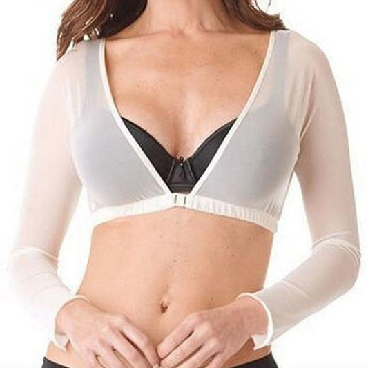 Women's Simple Pure Color Mesh Long-sleeved Top