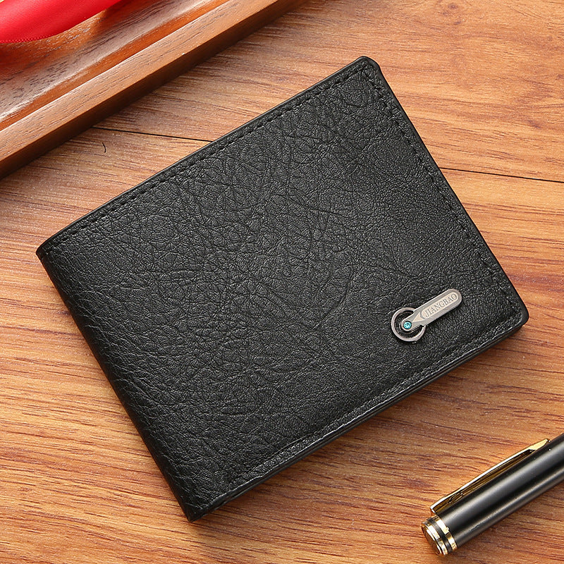 Men's Business Casual Leather Wallet - Short Bifold