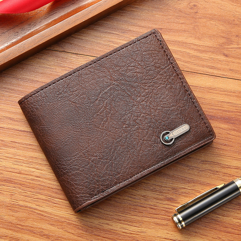 Men's Business Casual Leather Wallet - Short Bifold