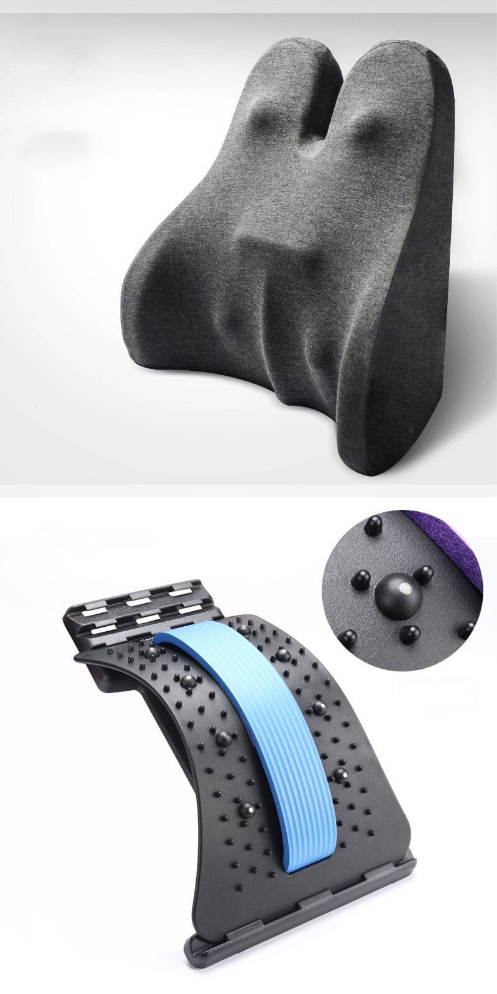 Memory Foam Lumbar Support Pillow - Car Seat & Office Chair Cushion
