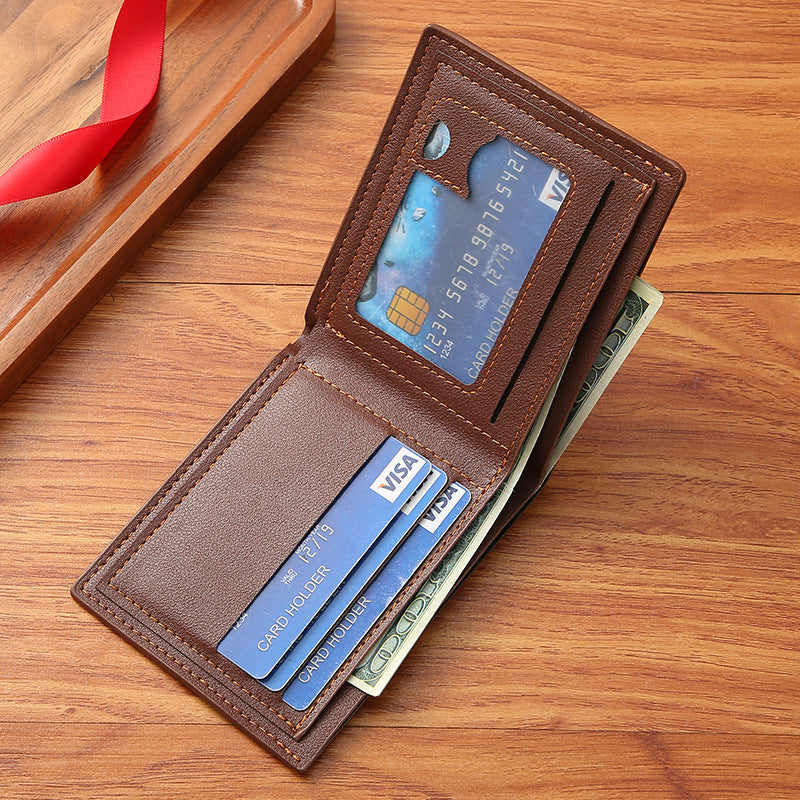 Men's Business Casual Leather Wallet - Short Bifold