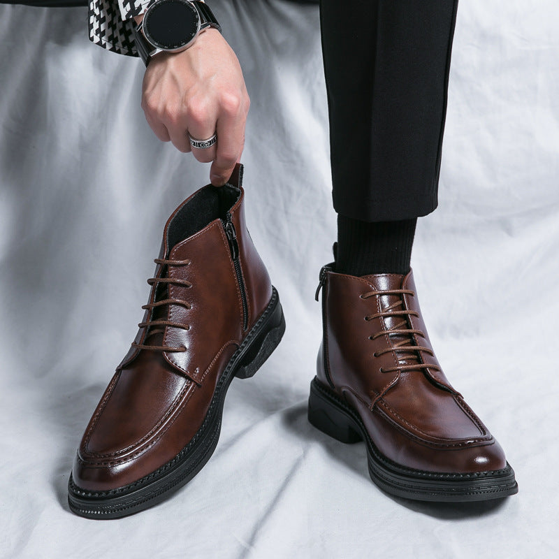 Autumn And Winter High-top Mid-cut Martin Boots Casual All-matching British Men