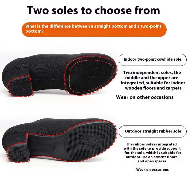 Oxford Cloth Dancing Shoes Ethnic Dance Middle Heel Men's Professional Ballroom Dancing Shoes