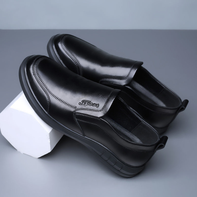 Men's Soft Leather Casual Shoes - Non-Slip Comfort