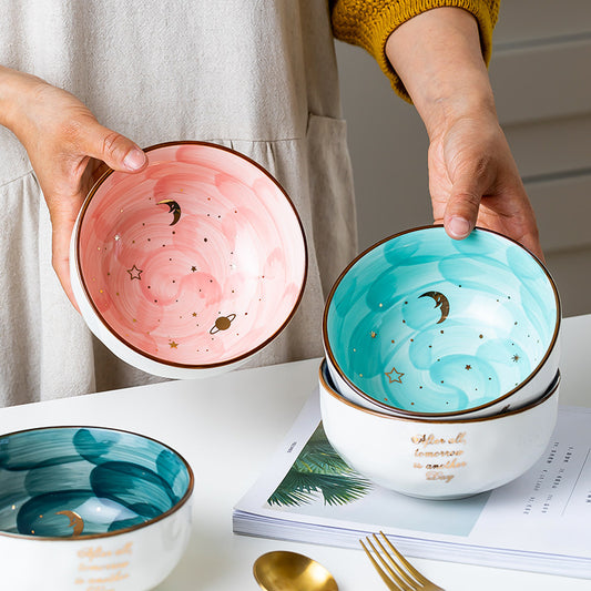 Cute Ceramic Breakfast & Salad Bowl Set