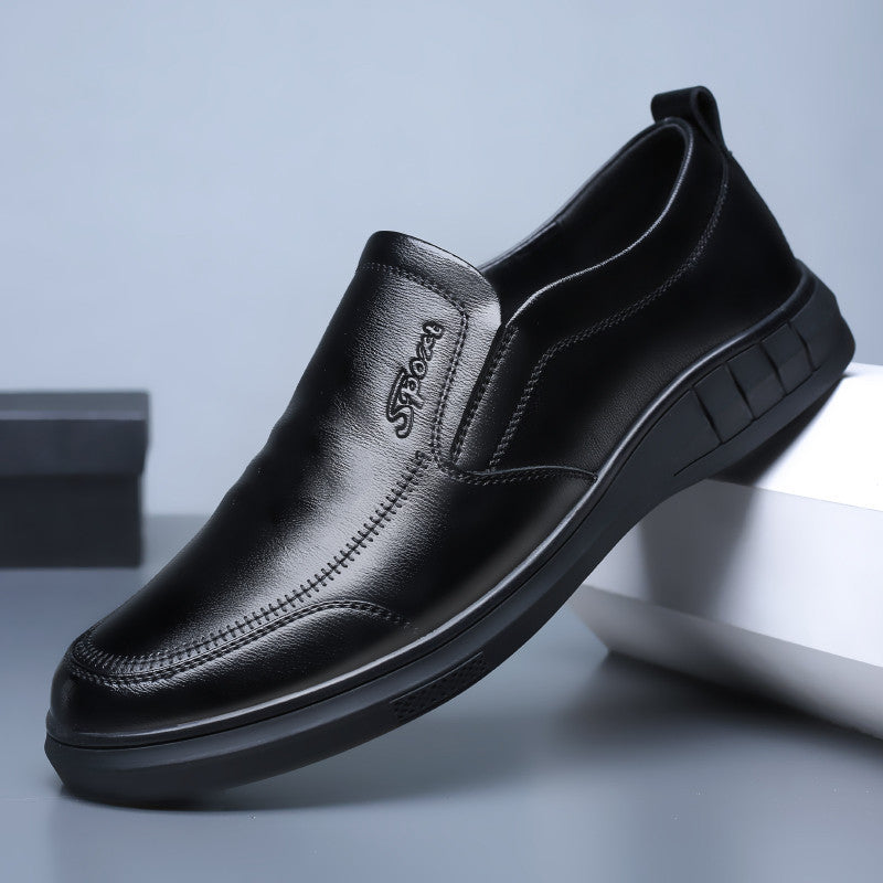 Men's Soft Leather Casual Shoes - Non-Slip Comfort