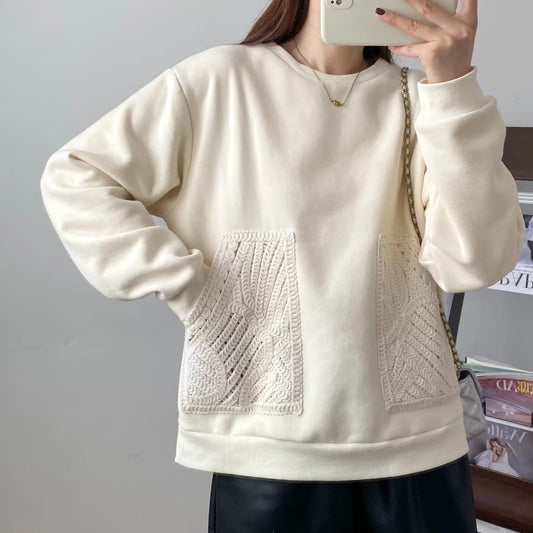 Hand-knitted Knitted Pocket Sweatshirt