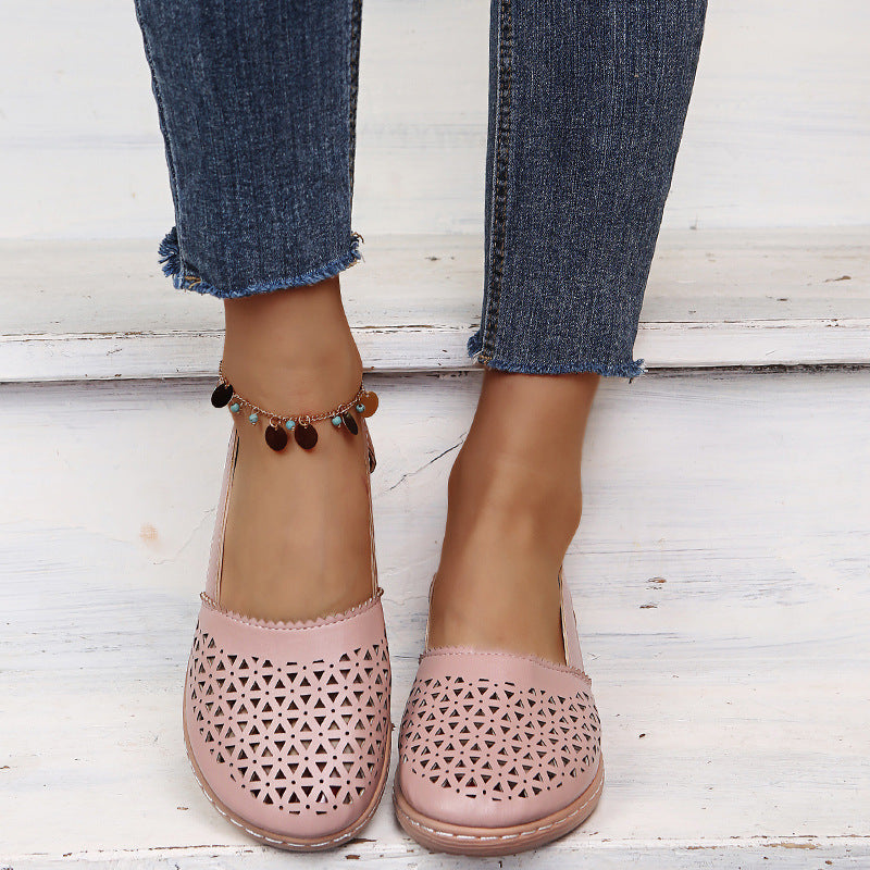 Round Toe Wedge Cross-border Large Size Flat Bottom Women's Sandals