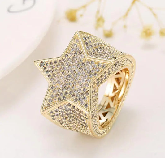 Men's Hip Hop Star Pentagram Ring