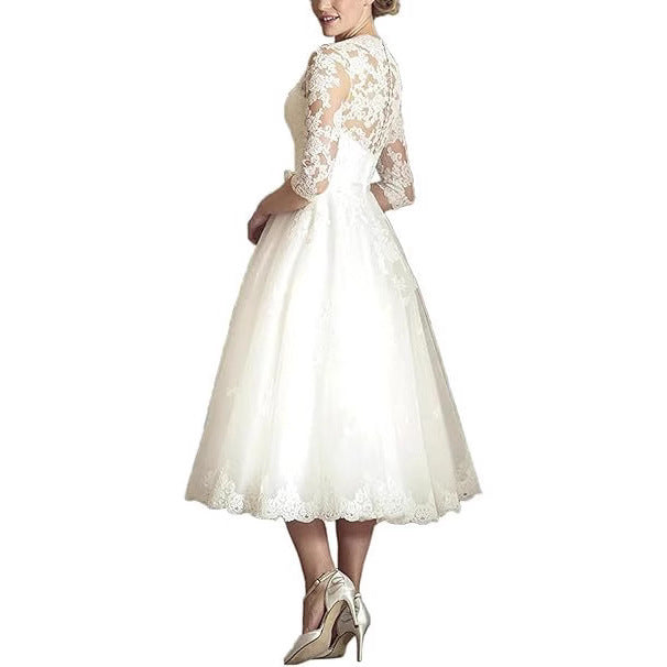 Women's Fashion Lace Mid-length Temperament Dress