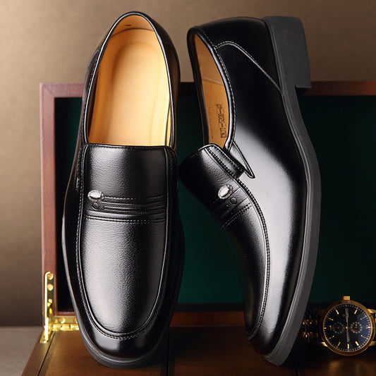 Inner Height Increasing Leather Shoes Men's Plus Size