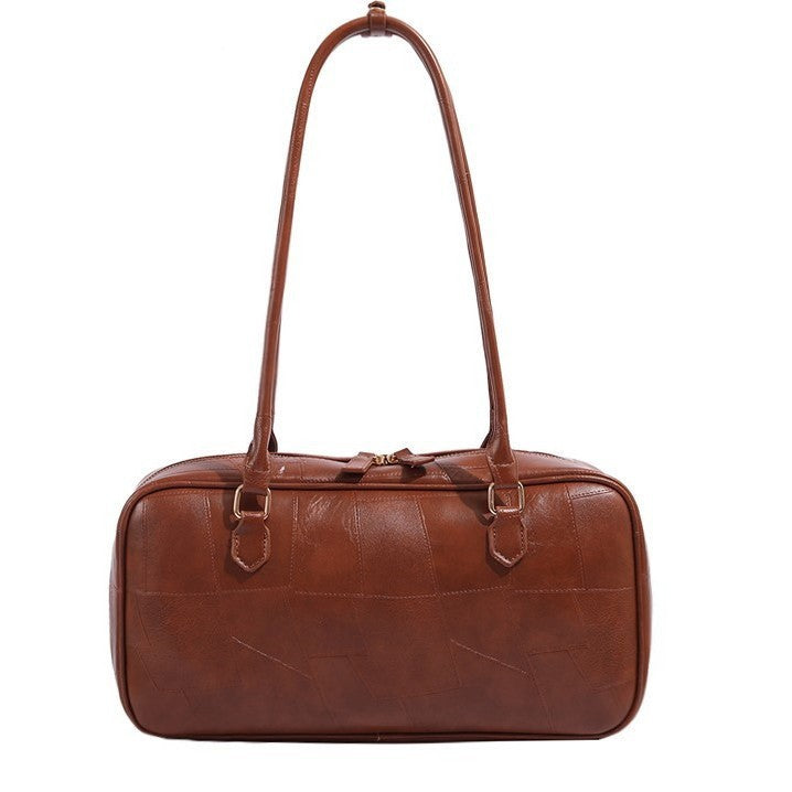 Retro Patchwork Commuter Handbag - Large Capacity