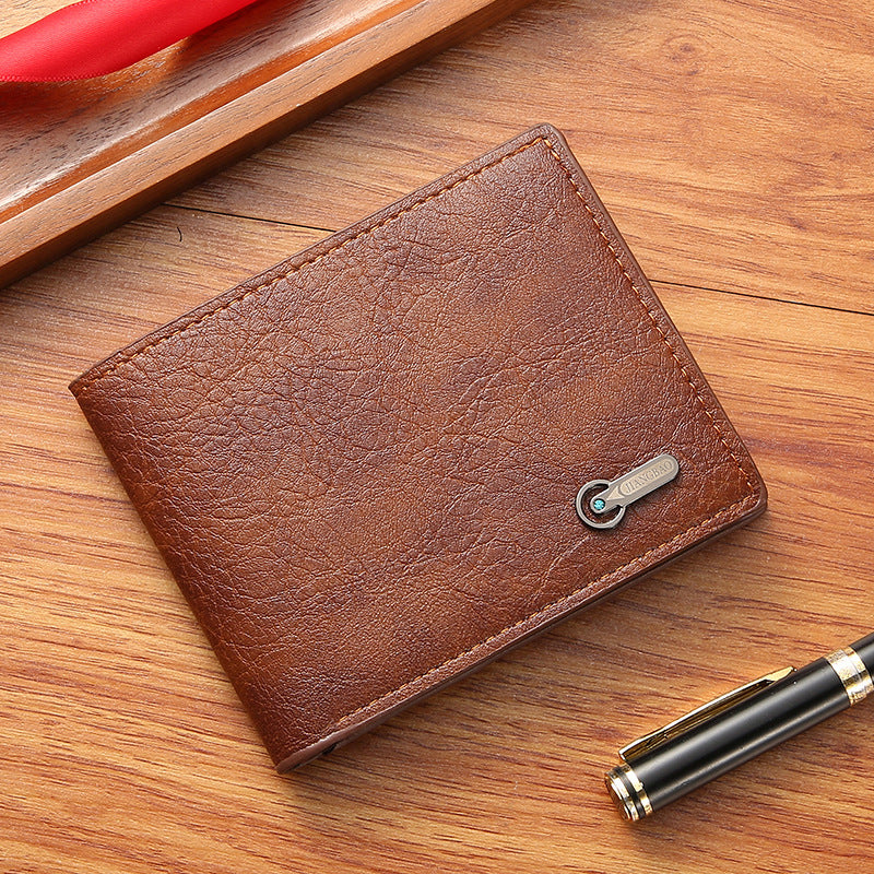 Men's Business Casual Leather Wallet - Short Bifold