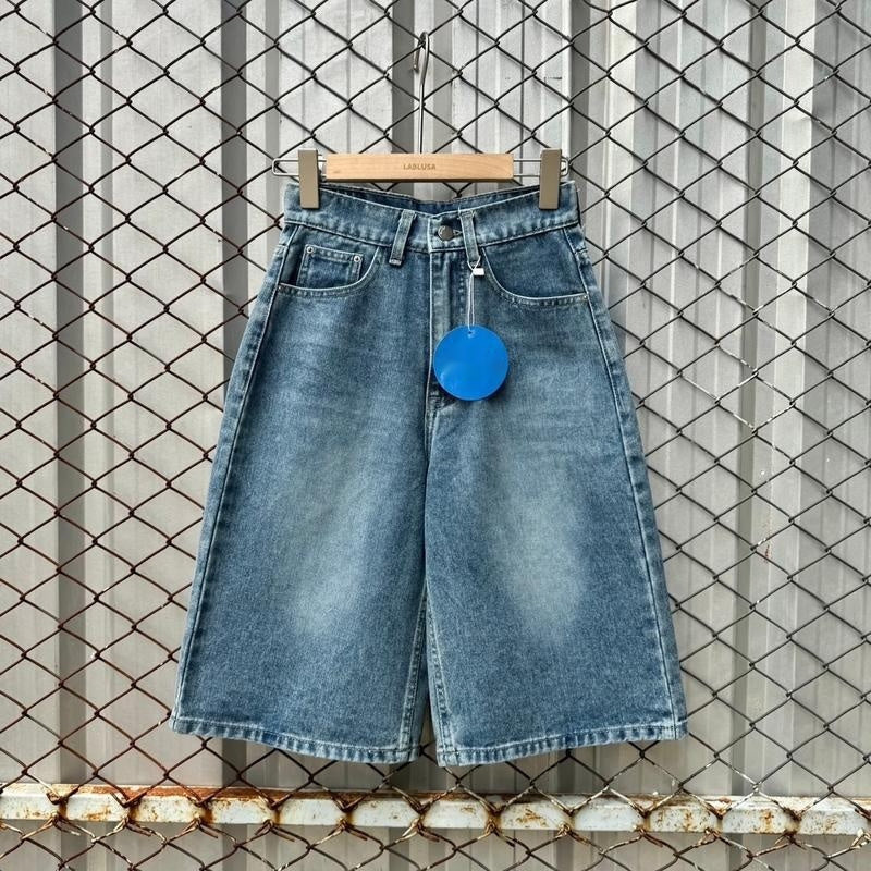 American Retro Washed Loose Design Fift Pants Men