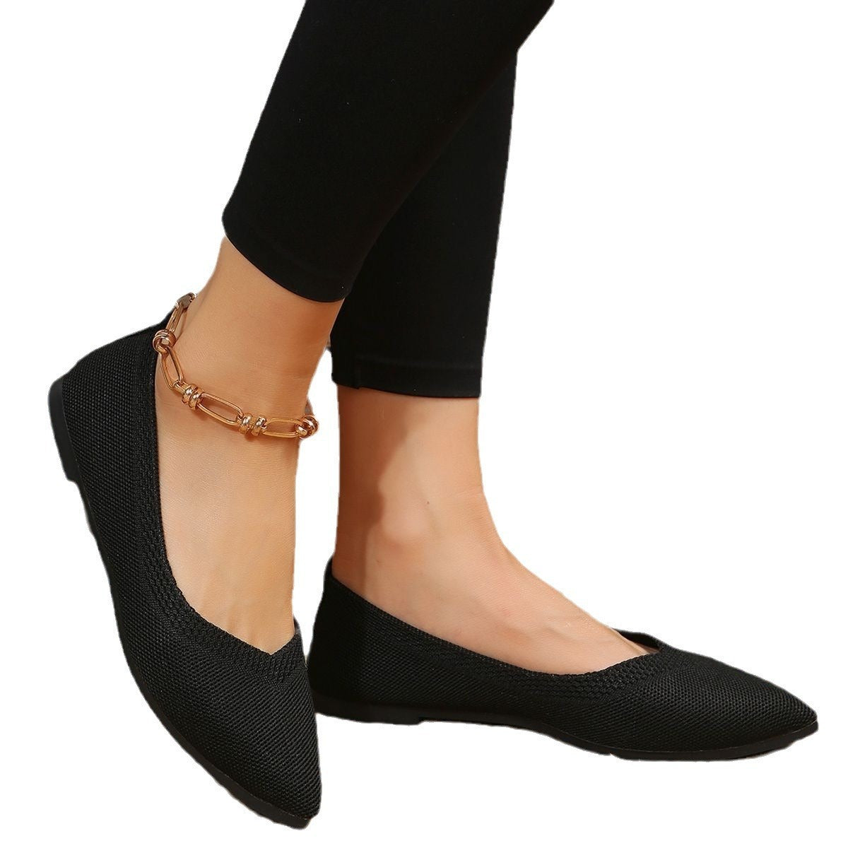 Women's Pointed Toe Flyknit Flats - Oversized Fit