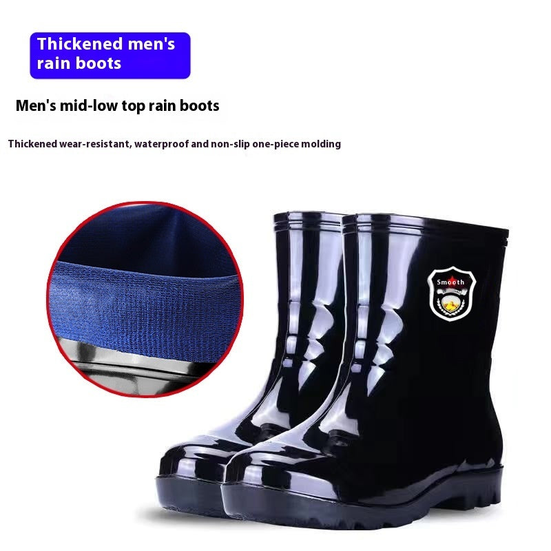 Men's Camouflage Rain Boots - Fleece-Lined Waterproof