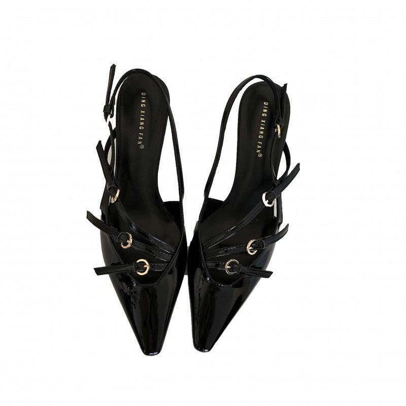 Ankle-strap Stilettos Square Toe High Heel Sandals