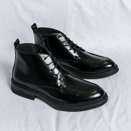 Autumn And Winter High-top Mid-cut Martin Boots Casual All-matching British Men