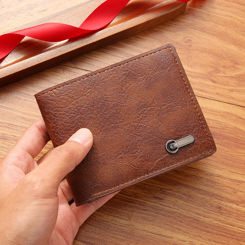 Men's Business Casual Leather Wallet - Short Bifold