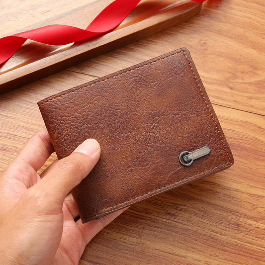 Men's Business Casual Leather Wallet - Short Bifold