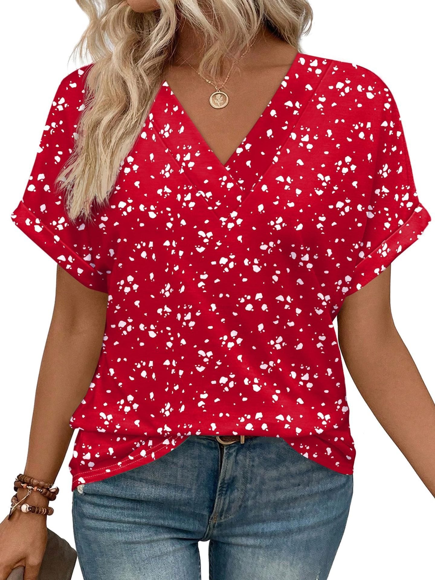 Women's Casual Round Neck Striped T-shirt Top
