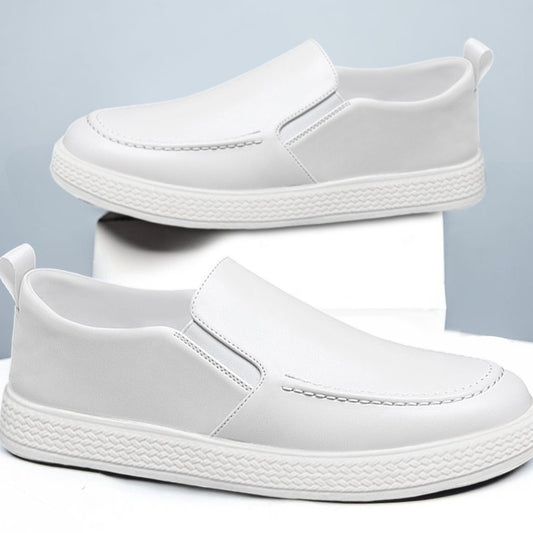 Men's Slip-On Kitchen Work Shoes - Leather Non-Slip