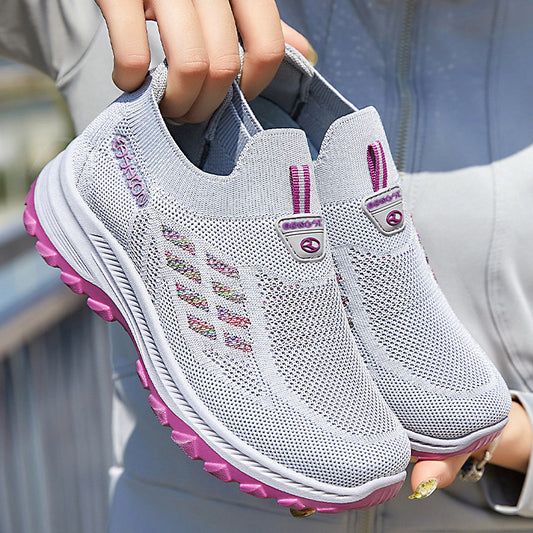 Women's Casual Shoes Flying Woven Lightweight Slip-on Mesh Surface Shoes