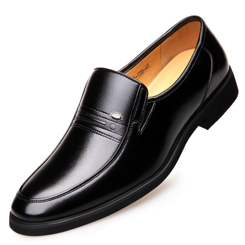 Inner Height Increasing Leather Shoes Men's Plus Size