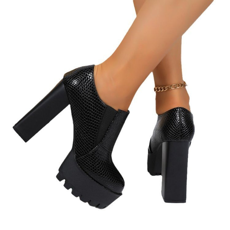 Women's Plaid Lace-up Fashion High Heels